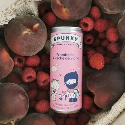 Bebida BIO sin alcohol Frambuesa y melocotón de viña | Tu Rincón de Francia